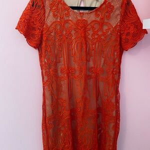 Red Lace Mini Dress